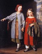 unknow artist The Artist's Daughters on the Way to School Sweden oil painting artist